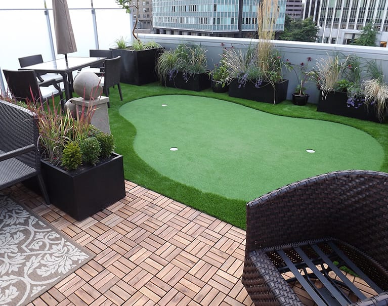 Artificial grass with lounge