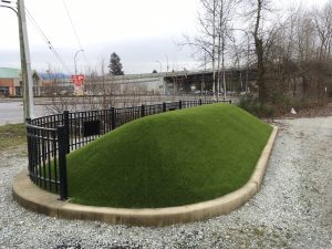 artificial grass used at cp rail yard in british columbia