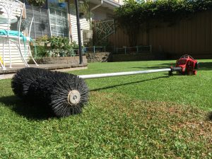 power broom for artificial grass in back yard