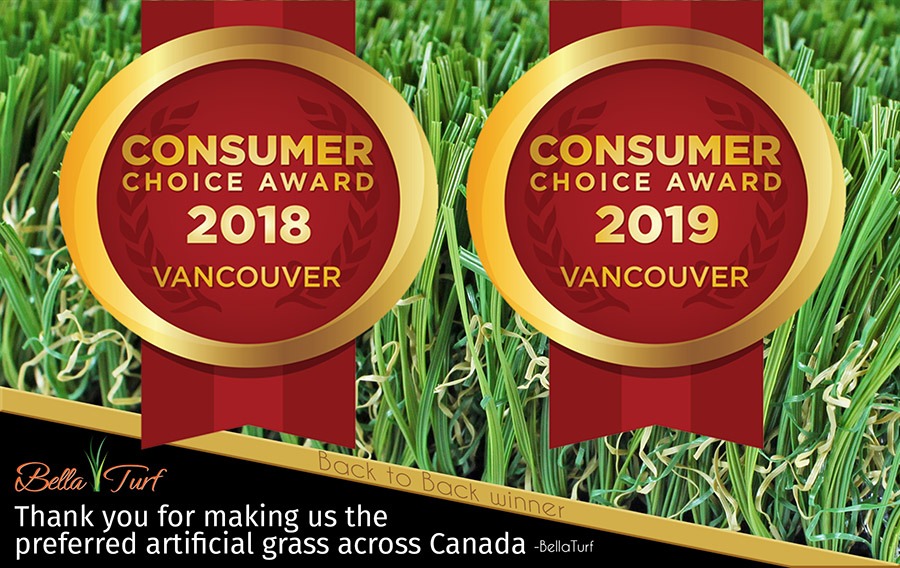 bella turf artificial grass award winner of consumer choice award