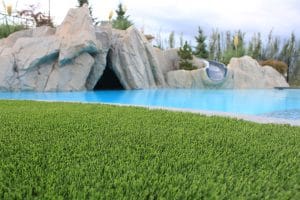 artificial grass by pool