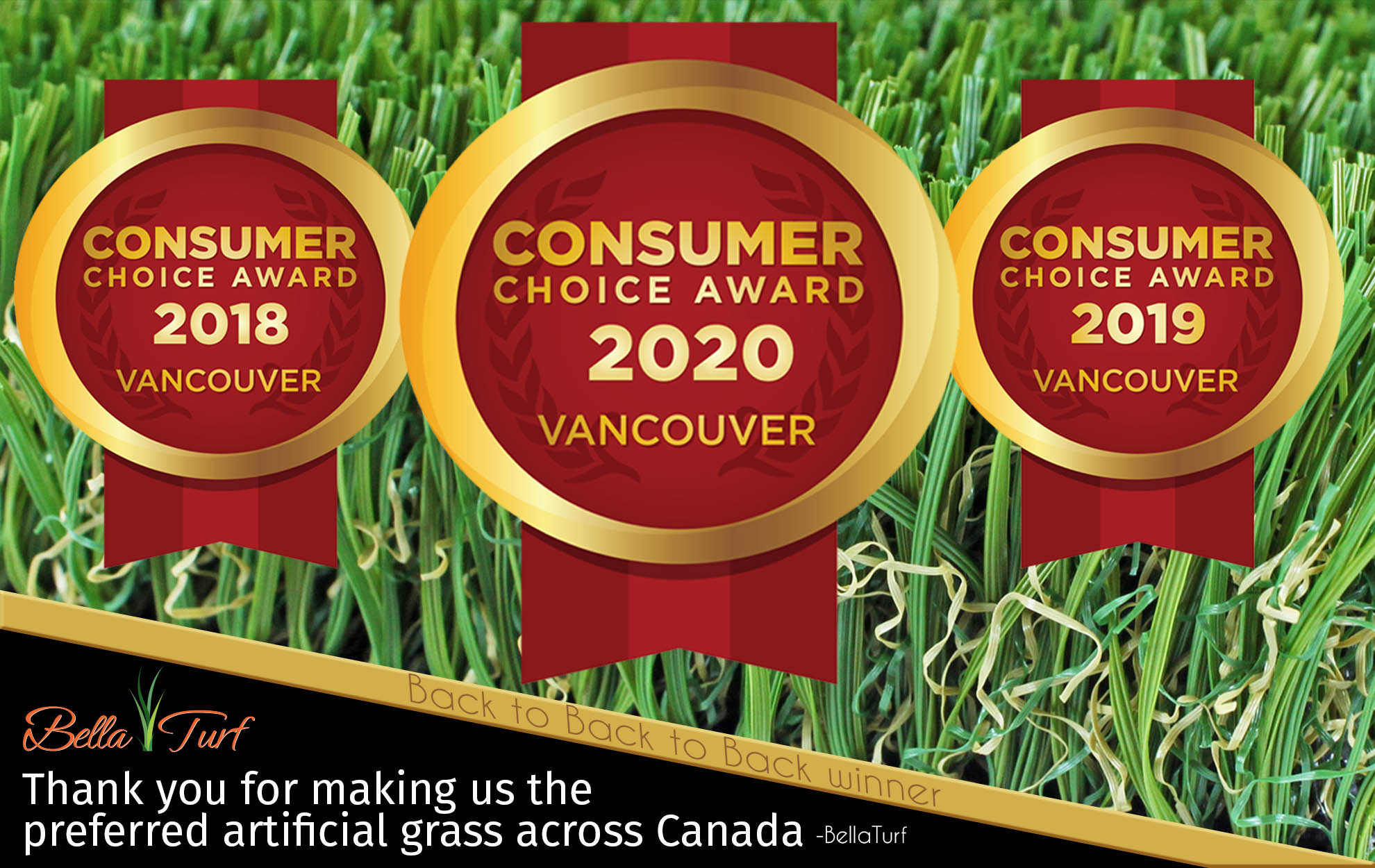 bella turf wins artificial grass of the year consumer choice award three years in a row
