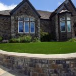 artificial grass used in front yard of residential home