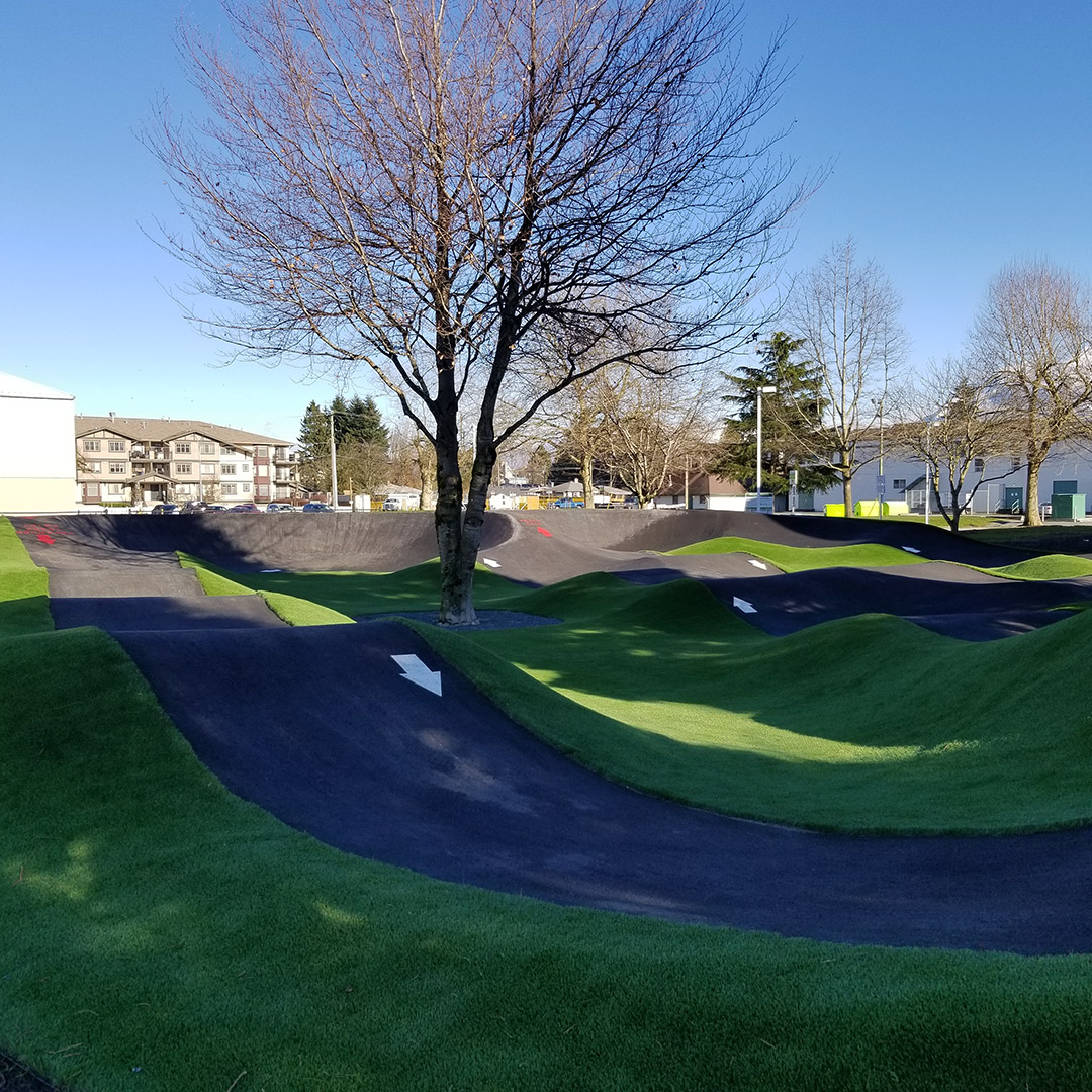Artificial Grass Installed at Chilliwack's New Pump Track Facility